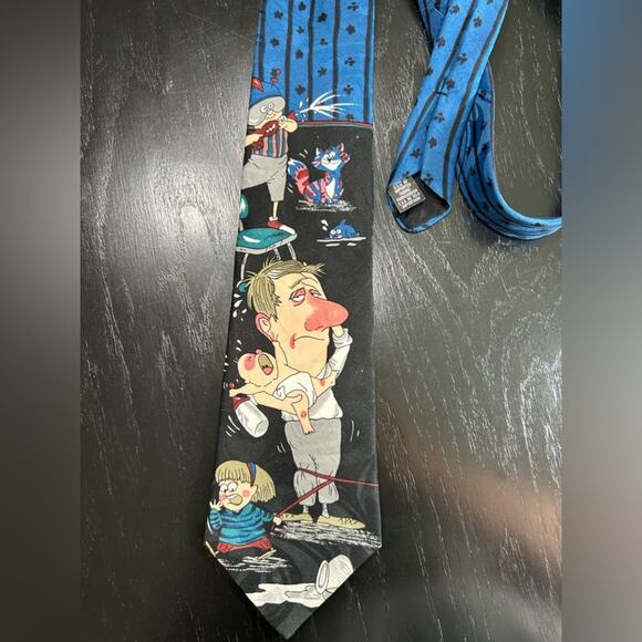 Dad tie- novelties- sick dad with kids- funny ties! Dad jokes preowned - Picture 6 of 8